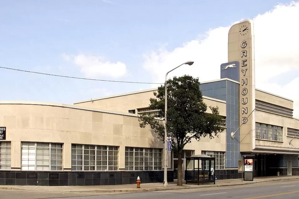 Art Deco Greyhound bus terminal in downtown Cleveland, Ohio.